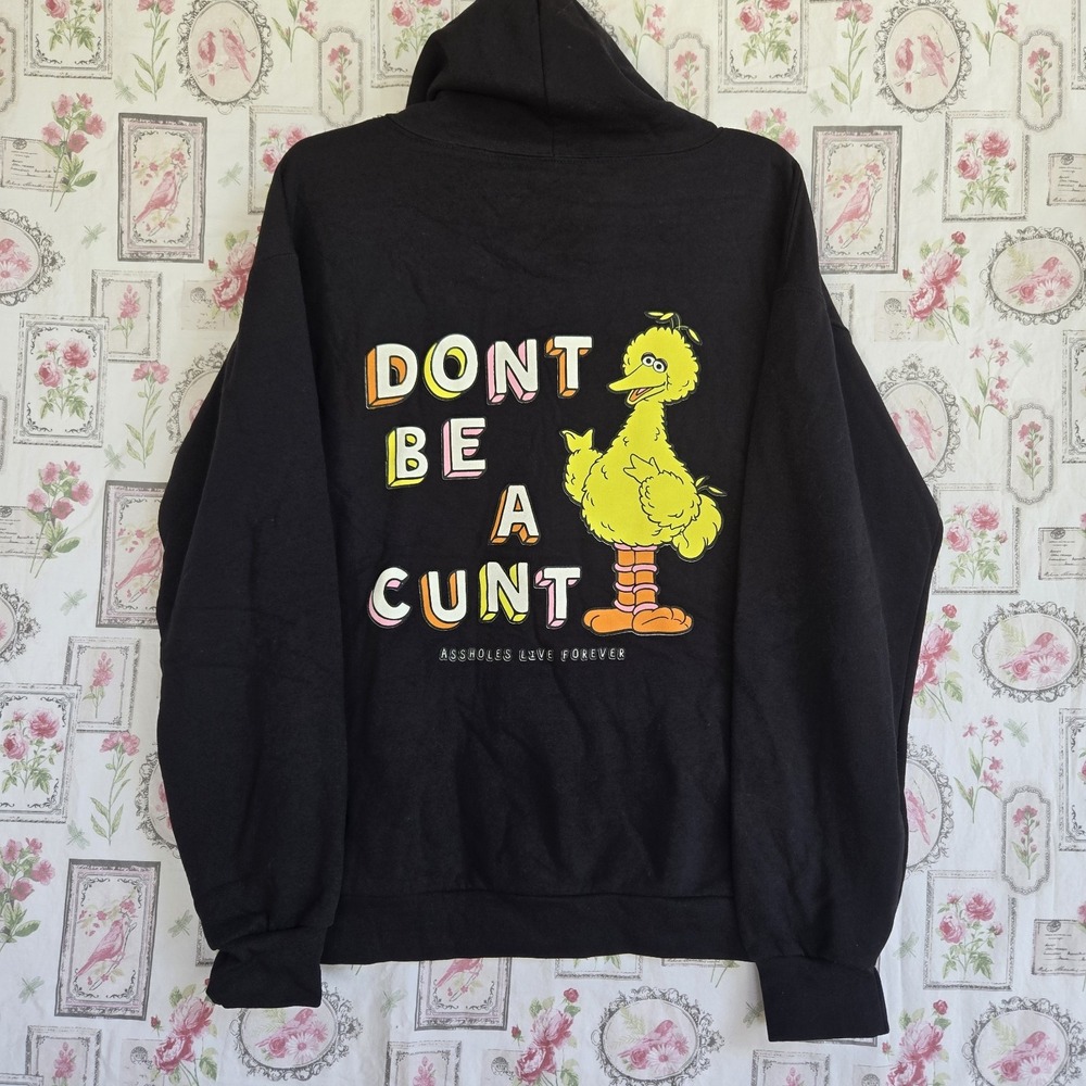 ALF Live Forever Big Bird Streetwear Hoodie Black Men's Size M Pullover Sweat‎ - Picture 4 of 6